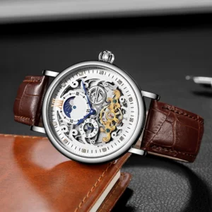 kf-H92fbf2e1274d4f3ab6c983d68b8ba628f Big Skeleton Men Watch Mechanical Thin Case Tourbillon Clock Moon Phase Function Automatic Wristwatch Relojes Hombre Swiss Brand