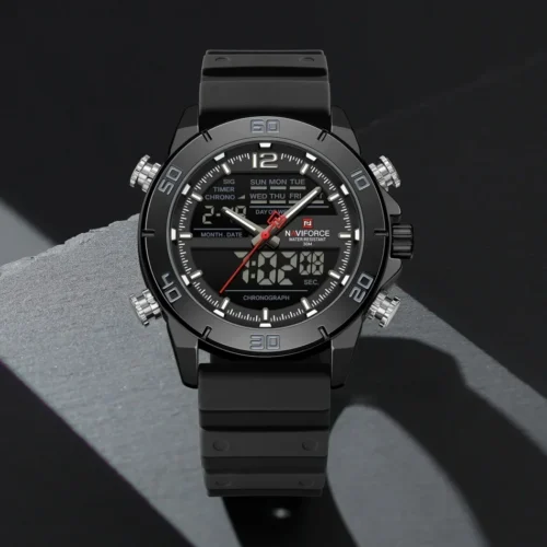 kf-S07d4eff64a664482a1d9ea9b83884f83R New Style NAVIFORCE Design Men Watch Waterproof Soft Silica Strap Chronograph Day and Date Luxury Quartz Wristwatch Reloj Hombre