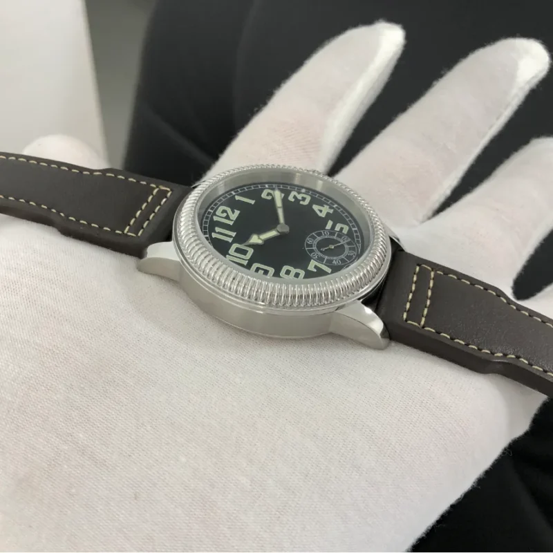 kf-S122e0c6fb59448468cd130f1ae855d20W 44mm No Logo Black Dial Green Digital Asian 6498 17 Jewels Hand Wind Movement Men's Mechanical Luminous ST3621 Watch GR0822-25