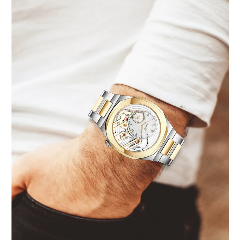 kf-S15bc7f0d68174fc1be1bf1ffa653c5b5o CHAXIGO 6829 Fashionable and Unique Men's Alloy Quartz Watch Waterproof Calendar Stainless Steel Watches for Man Reloj Hombre