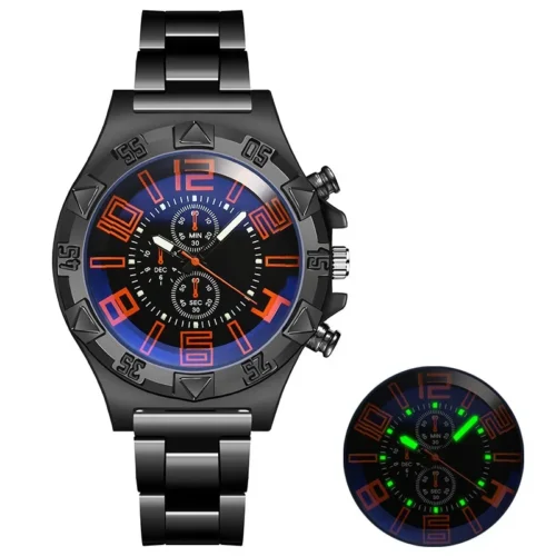 kf-S15e0922432494e8baf0b3d60d9b257bcw New Fashion Men Quartz Watches Luminous Pointer Stainless Steel Luxury Business Watch for Men Blu-ray Dial Waterproof Male Clock