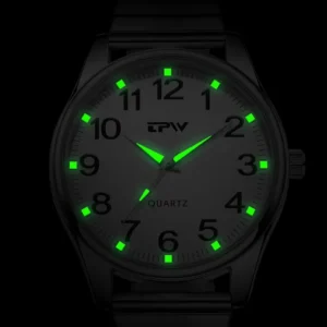 Men's Luminous Wristwatch Big Easy Read Numbers 3ATM Waterproof Steel Leather Watch With Expansion Band Gift Clock for Parents