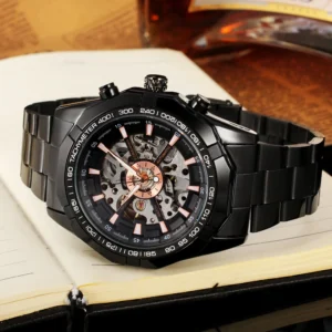 FORSINING Classic Trendy Men's Skeleton Automatic Mechanical Watches Luminous Pointers Steel Sport Man Wristwatch Hombre Relojes