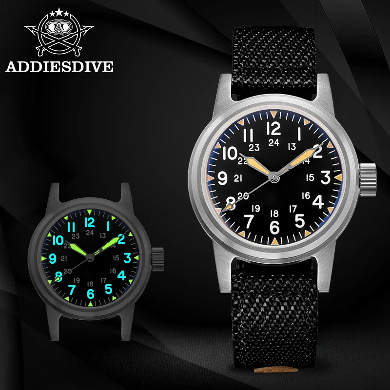 kf-S18e44c389c284654ad911dbaf059e557U ADDIESDIVE Top Brand Automatic Mechanical Watch reloj hombre C3 Super Luminous Nylon 200m Waterproof Gifts for Male Sport Clock