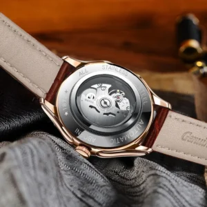 kf-S1a73b2169c1141ca85ed31cef35b62ecZ Fashion Hollow Engraving Black Golden Case Leather Skeleton Mechanical Watches Men Luxury Brand Automatic Watch Heren Horloge