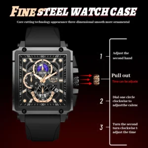 kf-S1ae8291fbaf7430aa4f8743104fe1647z LIGE Casual Mens Watch Fashion Sports Chronograph Quartz Wristwatches Men Waterproof Luminous Calendar Man watch Montres Hommes