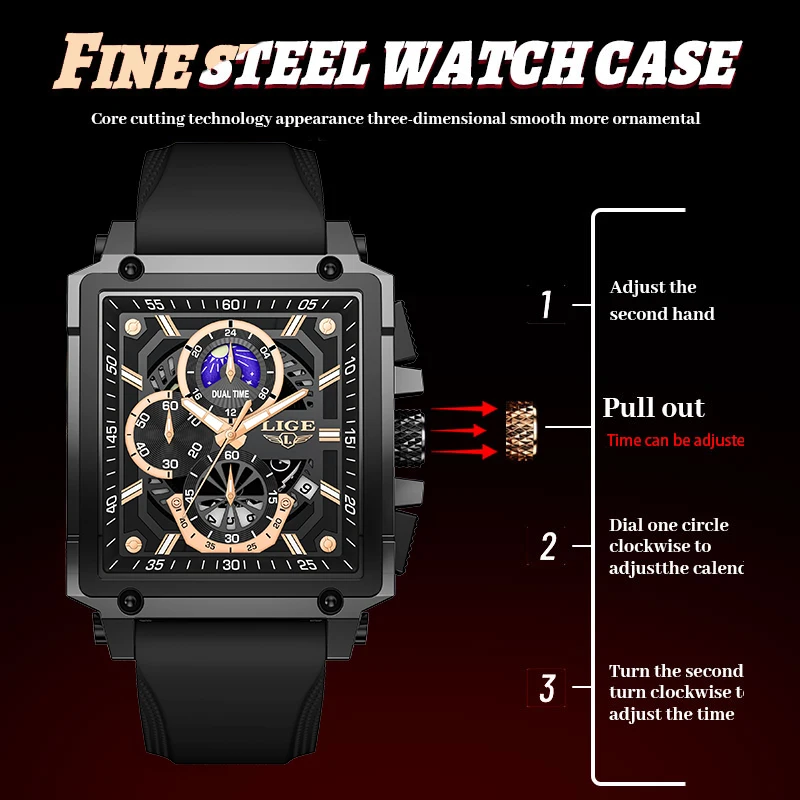 kf-S1ae8291fbaf7430aa4f8743104fe1647z LIGE Casual Mens Watch Fashion Sports Chronograph Quartz Wristwatches Men Waterproof Luminous Calendar Man watch Montres Hommes