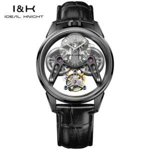 kf-S1d370163f76e4c24b0a83858f3856797N IDEAL KNIGHT 6801 Tourbillon Watch Man Automatic Mechanical Wristwatch for Men Women Original Leather Strap Waterproof