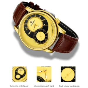 kf-S1f0ba42d798f489da4fd31cc3c2dd898E FORSINING 8226 New Automatic Movement Two Dial Waterproof Luminous Leather Fashion Mechanical Watches for Man Reloj Hombre