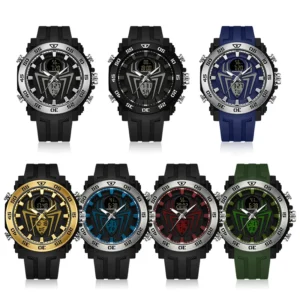 kf-S2246d662e7e74c3c819e0c44d46d5a026 AL-101 spider luminescent electronic watch for teenagers, multi-functional fashionable and trendy men's alarm clock watch