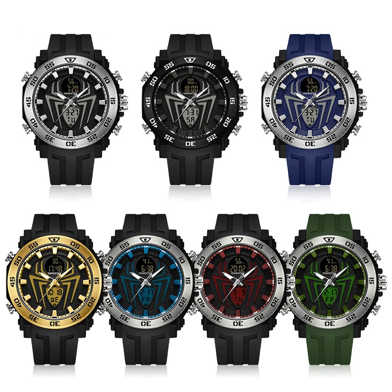 kf-S2246d662e7e74c3c819e0c44d46d5a026 AL-101 spider luminescent electronic watch for teenagers, multi-functional fashionable and trendy men's alarm clock watch