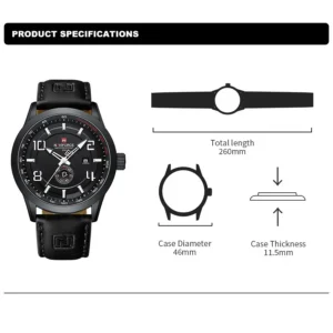 kf-S2a6702ca51d94d5c81ebce352de499268 NAVIFORCE Original Men's Watches Simple Fashion Waterproof PU Strap Luminous Date Week Male Quartz Wristwatch Relogio Masculino