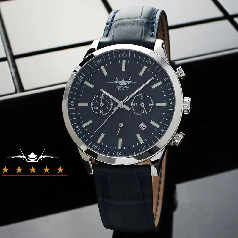 kf-S2d58b8207076477cba6043fbecdd0fc23 DUGARY pilot quartz watch fashion Chronograph sapphire Men 40mm Sport Wristwatch Luminous Stainless Steel Relogio Masculino