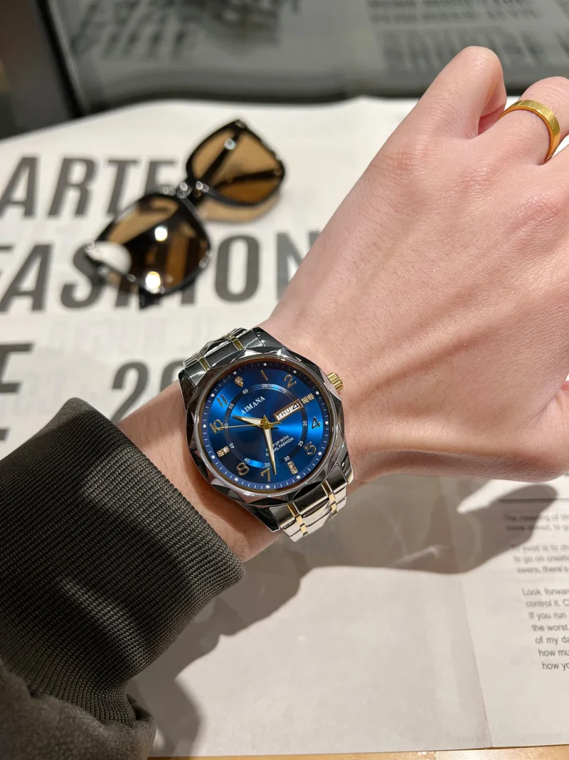 Fashion Luxury Men's Watches Waterproof Stainless Steel Luminous Man Wristwatch Date Week Sport Men Quartz Watch