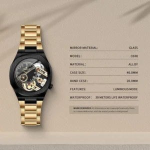 kf-S3c1a0b88a054471fb82ccedea9b0859eY CHAXIGO 6829 Fashionable and Unique Men's Alloy Quartz Watch Waterproof Calendar Stainless Steel Watches for Man Reloj Hombre