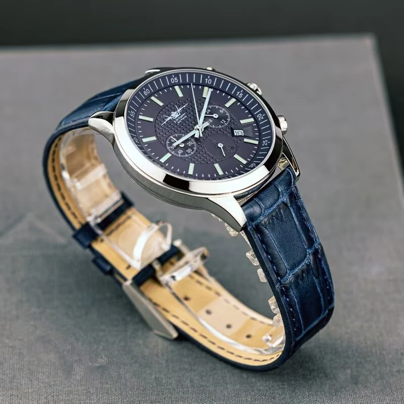 kf-S3f6b5122980d4e3f851f41627eab7182D DUGARY pilot quartz watch fashion Chronograph sapphire Men 40mm Sport Wristwatch Luminous Stainless Steel Relogio Masculino