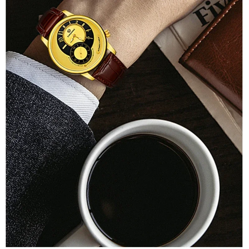 kf-S462e6d70d8394526831e9cf3a01ec5ffL FORSINING 8226 New Automatic Movement Two Dial Waterproof Luminous Leather Fashion Mechanical Watches for Man Reloj Hombre