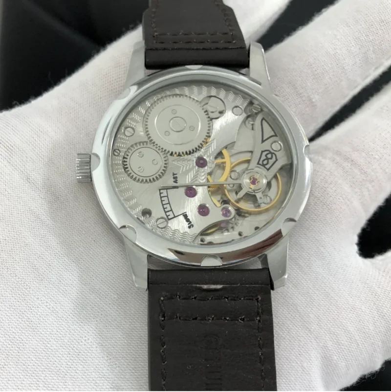 kf-S4b675b6800d543c8822973544edfde6aU 44mm No Logo Black Dial Green Digital Asian 6498 17 Jewels Hand Wind Movement Men's Mechanical Luminous ST3621 Watch GR0822-25