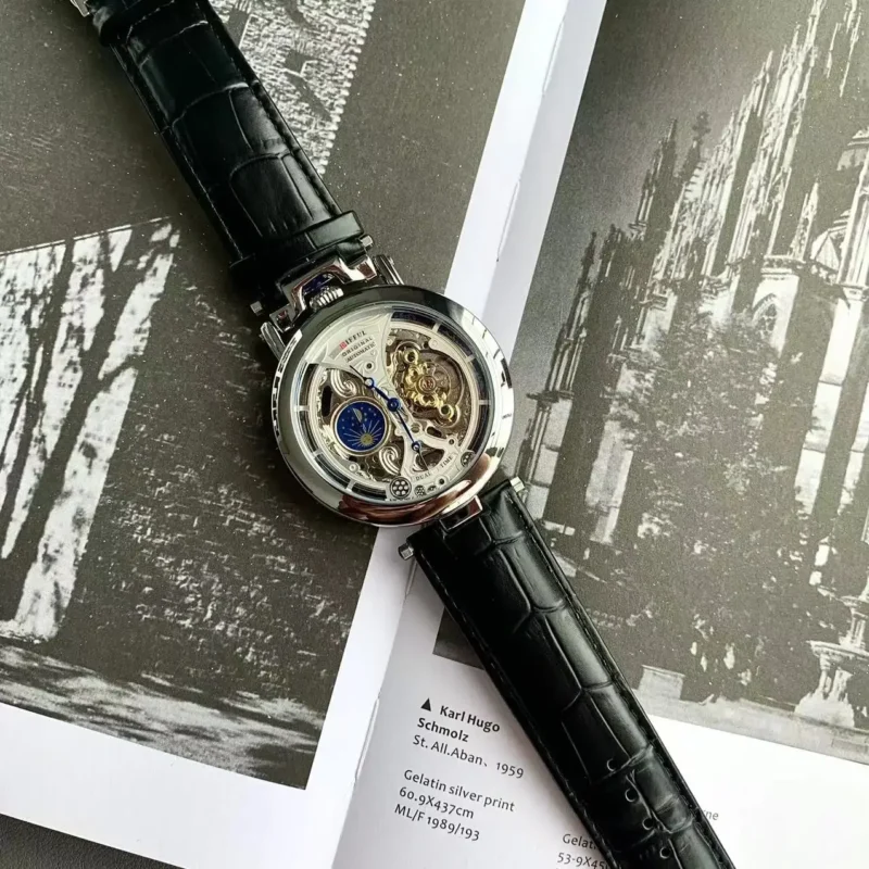 kf-S4e5acb4b8b504e428d205a94d6345613C Turbillion Automatic Mechanical Men Watch Antique Skeleton Classic Male Wristwatch Business Man Vintage Simple Fashion New Clock