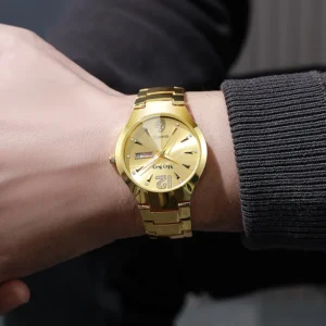 kf-S505521a3a9424b48b5dfec328831f794D 女性へのギフトに最適な、新しいファッションステンレススチール製カジュアルクォーツ腕時計