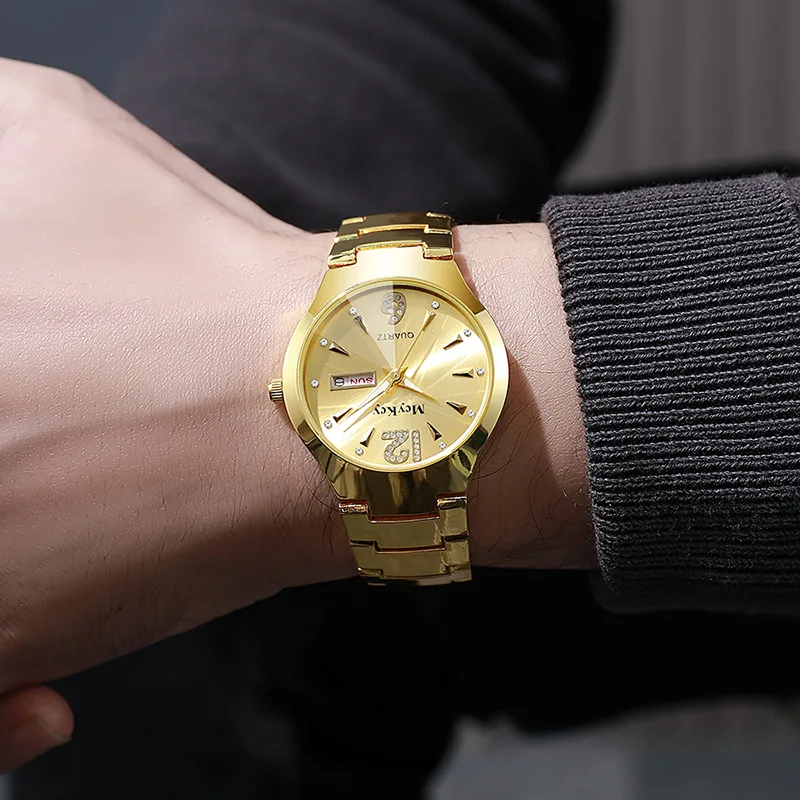 kf-S505521a3a9424b48b5dfec328831f794D 女性へのギフトに最適な、新しいファッションステンレススチール製カジュアルクォーツ腕時計