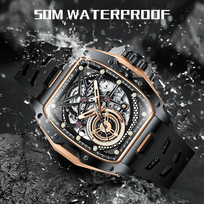kf-S5c7e2507796642bea92f7fdce2326ec9B FEELNEVER Top Brand LIGE Mechanical Watches Men Fashion Luxury Automatic Mens Watch Waterproof Luminous Wristwatch Reloj Hombre