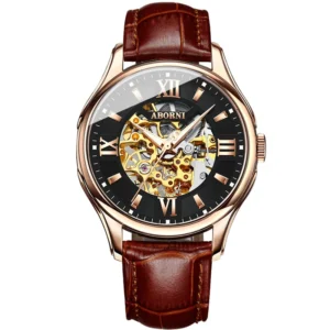 kf-S5d568827da6241f8ab38f76b564a6ec4Z Fashion Hollow Engraving Black Golden Case Leather Skeleton Mechanical Watches Men Luxury Brand Automatic Watch Heren Horloge