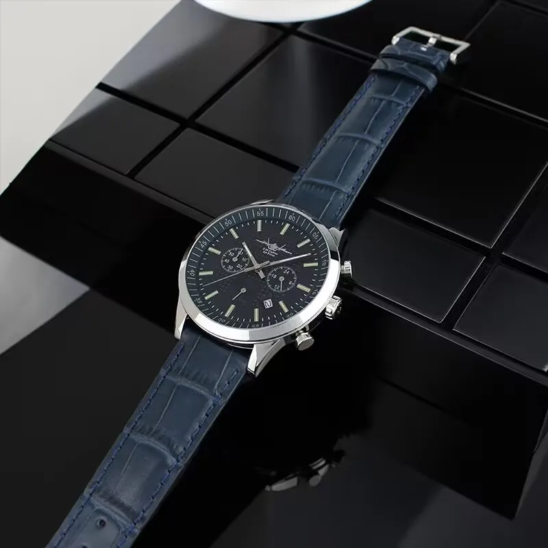 kf-S5ec51328a6ff4f478306d95c97494edf4 DUGARY pilot quartz watch fashion Chronograph sapphire Men 40mm Sport Wristwatch Luminous Stainless Steel Relogio Masculino