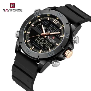 kf-S5ef236e0417140fe8d26df8bb0afab971 New Style NAVIFORCE Design Men Watch Waterproof Soft Silica Strap Chronograph Day and Date Luxury Quartz Wristwatch Reloj Hombre