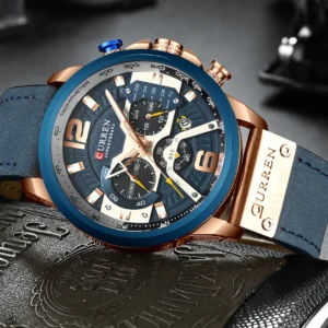 CURREN 8329 Fashion Quartz Watches for Man Business Leather Strap Chronograph Calendar Retro Elegant Men Wristwatch reloj hombre