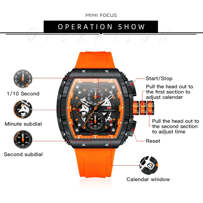 kf-S748306490d184d7fb440145e007f81ebH MINI FOCUS 0399G Chronograph Water-Resistance Quartz Watch Men's Silicone Sports Calendar Watches for Men Relogios Masculino