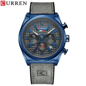 CURREN 8392 Fashion Luxury Chronograph Dials Quartz Watch Mens Sports Waterproof Leather Men Watches Luminous Male Clock