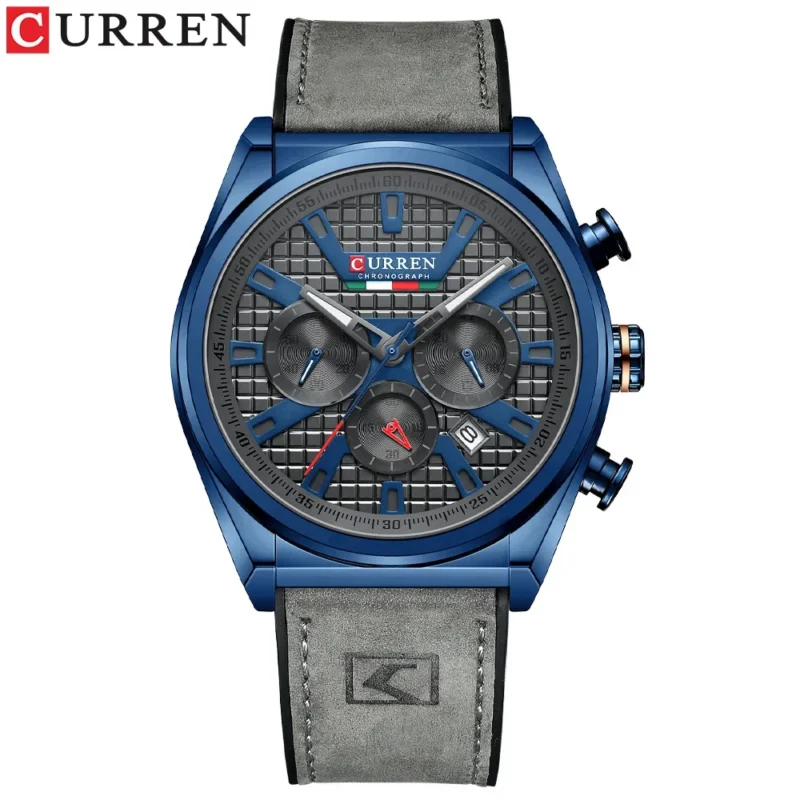 CURREN 8392 Fashion Luxury Chronograph Dials Quartz Watch Mens Sports Waterproof Leather Men Watches Luminous Male Clock