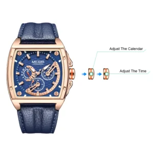 kf-S7871d5b76811416893e9ad6aa8dc549be MEGIR Watch for Men Fashion Quartz Chronograph Waterproof Sport Big Dial Wristwatch 24-hour Week Date Display Montre Homme 2204