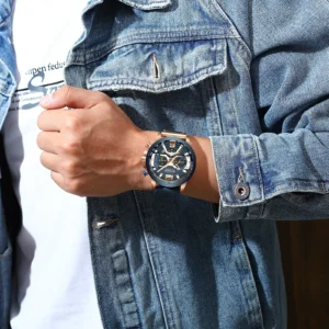 CURREN 8329 Fashion Quartz Watches for Man Business Leather Strap Chronograph Calendar Retro Elegant Men Wristwatch reloj hombre