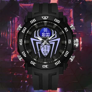kf-S81ec91b0b63040ba8e952e245ce50658t AL-101 spider luminescent electronic watch for teenagers, multi-functional fashionable and trendy men's alarm clock watch