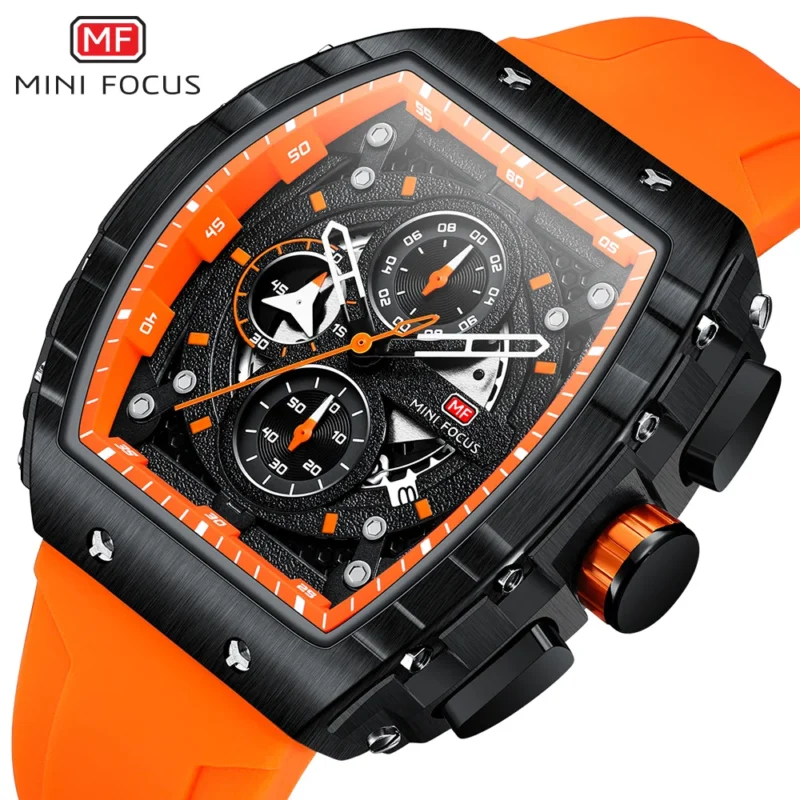 kf-S8d77281474a44aef9dd7ef8543454a3aZ MINI FOCUS 0399G Chronograph Water-Resistance Quartz Watch Men's Silicone Sports Calendar Watches for Men Relogios Masculino