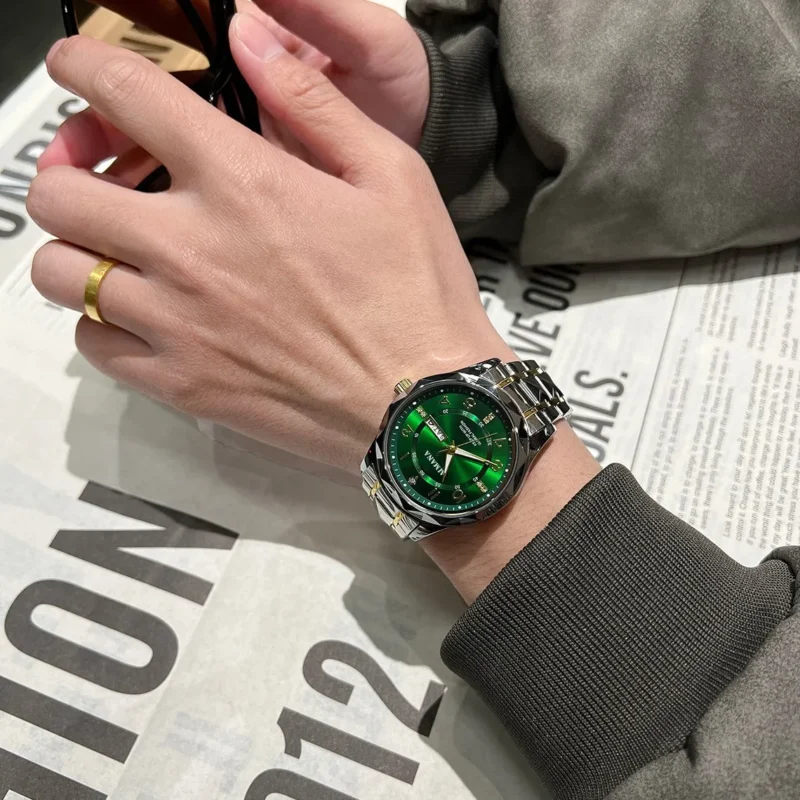 Fashion Luxury Men's Watches Waterproof Stainless Steel Luminous Man Wristwatch Date Week Sport Men Quartz Watch