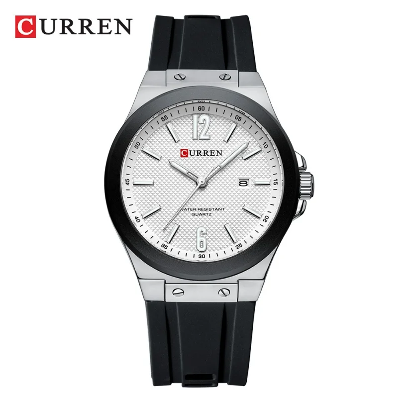 kf-S9ac2f40d1857433db379af1917d2896e4 CURREN 8467 New Simple Men's Sports Quartz Watch Silicone Strap Waterproof Calendar Night Light Men's Leisure Watch reloj hombre
