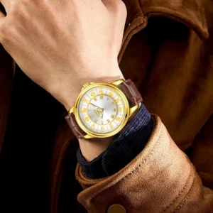 kf-S9cff52e684904d9aa4d3dec923d2cddbp LIGE Fashion Leather Watch For Men Creative 12 Constellation Big Dial Watch Men Casual Luminous Waterproof Quartz Chronograph
