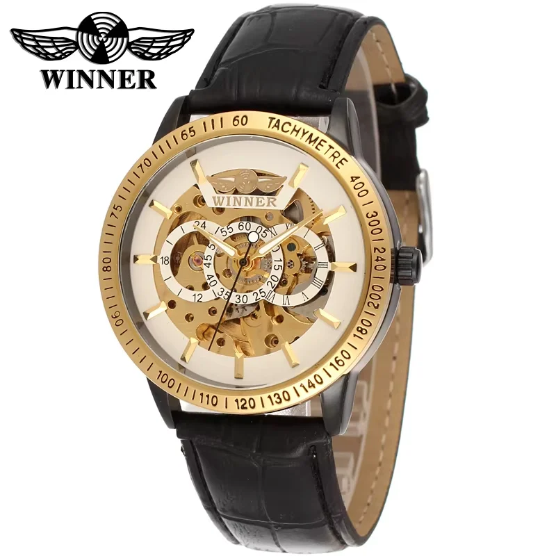 kf-Sa2663998ac6d4ec3b6d2cd8d88fafcc2C T-winner Mechanical watch Bar scale three rings hollow mechanical watch Men's Watch Round Dial Automatic mechanical watch Gold w