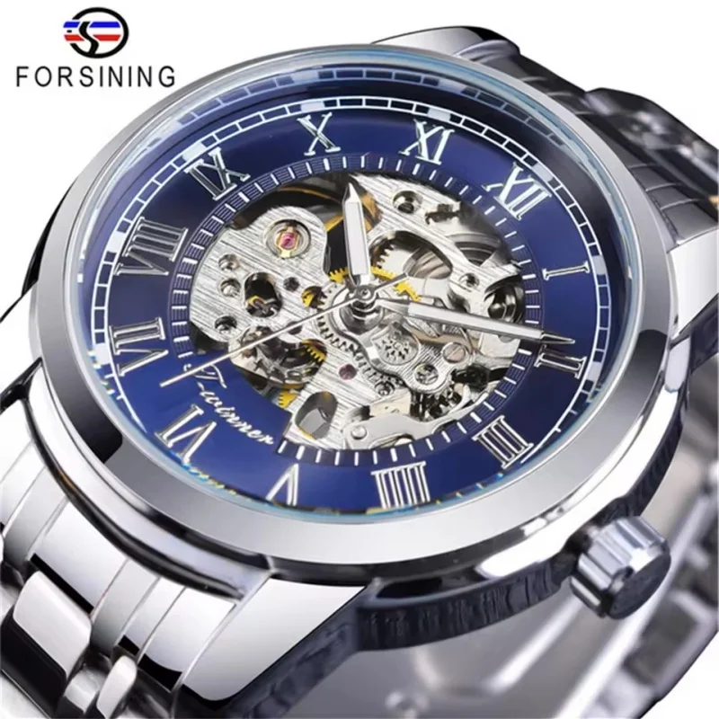 kf-Saea9fd60c4ce4611aee2ea0dbfefc308m FORSINING 349 Men's Luxury Manual Mechanical Watch with Hollow Dial Silver Gold Black Stainless Steel Men's Premium Watch Gift