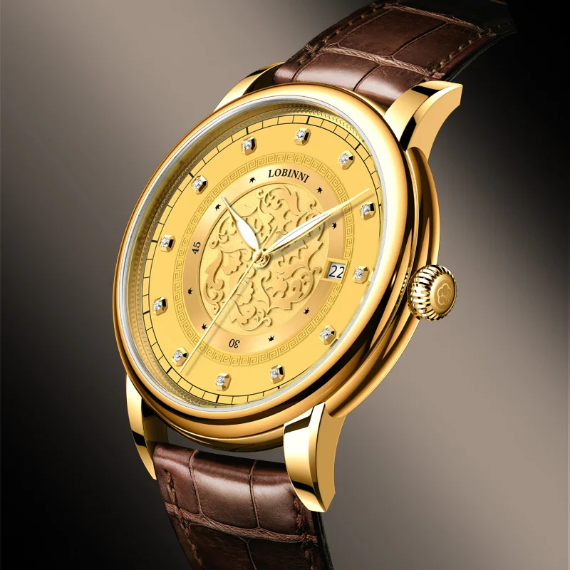 LOBINNI 19008 New 41MM Men's Mechanical Watch MIYOTA 8215 Automatic Movement Sapphire Crystal 50M Waterproof Classic Wristwatch