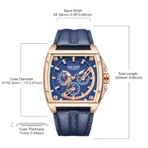 kf-Sb790978efee949749d397ac6550681512 MEGIR Watch for Men Fashion Quartz Chronograph Waterproof Sport Big Dial Wristwatch 24-hour Week Date Display Montre Homme 2204