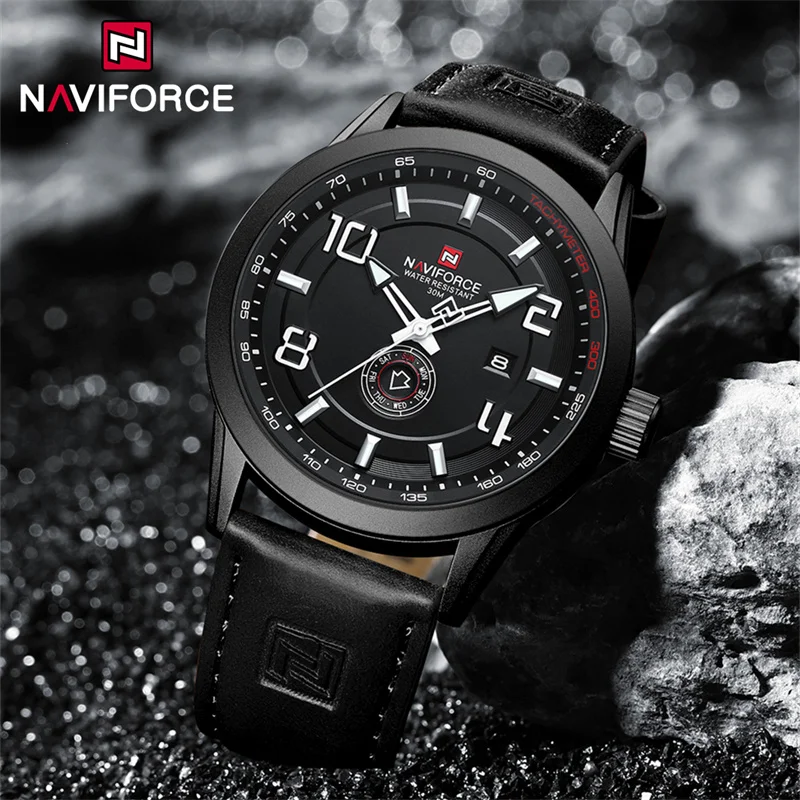 kf-Sb8054dc9870d4aed8380f1ba7b9530c3l NAVIFORCE Original Men's Watches Simple Fashion Waterproof PU Strap Luminous Date Week Male Quartz Wristwatch Relogio Masculino