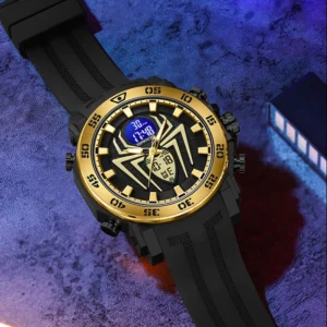 kf-Sbac55156fa994992ac7d853e05fb84a9B AL-101 spider luminescent electronic watch for teenagers, multi-functional fashionable and trendy men's alarm clock watch