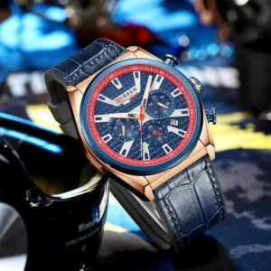 CURREN 8392 Fashion Luxury Chronograph Dials Quartz Watch Mens Sports Waterproof Leather Men Watches Luminous Male Clock
