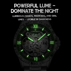 kf-Sc0be2caf753b409d98b6e94228f6ed89w New Steampunk Skeleton Men's Watch Luxury Automatic Mechanical Watches Luminous Waterproof Stainless Steel Strap Hollow Watch