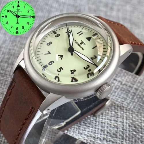 kf-Sc8317d01556040309db5cd6f684a4305F New Tandorio 36mm Military 200M Waterproof Dive NH35 Automatic Watch Men Green Lume Cream Dial Bouble Bow Sapphire Vintage Clock