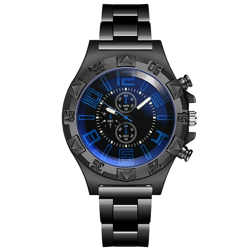 kf-Scabda04fbd394d5b8f70c5b65a821fffg New Fashion Men Quartz Watches Luminous Pointer Stainless Steel Luxury Business Watch for Men Blu-ray Dial Waterproof Male Clock